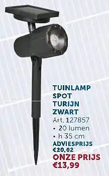 Zelfbouwmarkt TUINLAMP SPOT TURIJN ZWART aanbieding