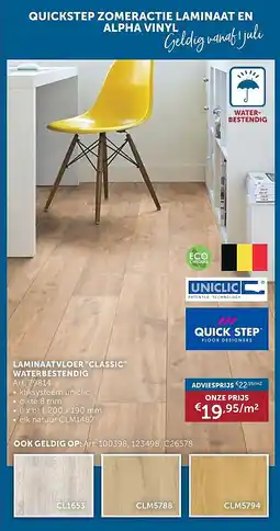 Zelfbouwmarkt LAMINAATVLOER CLASSIC WATERBESTENDIG aanbieding