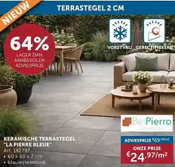 Zelfbouwmarkt KERAMISCHE TERRASTEGEL LA PIERRE BLEUE aanbieding