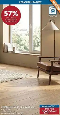 Zelfbouwmarkt KERAMISCH PARKET HIGHLAND OAK aanbieding