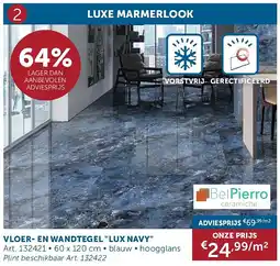 Zelfbouwmarkt VLOER- EN WANDTEGEL LUX NAVY aanbieding