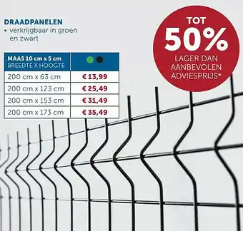 Zelfbouwmarkt DRAADPANELEN aanbieding