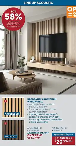 Zelfbouwmarkt DECORATIEF AKOESTISCH WANDPANEEL aanbieding