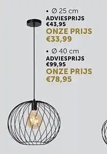 Zelfbouwmarkt HANGLAMPEN ZWART Ø 25 cm aanbieding