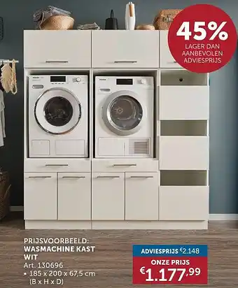 Zelfbouwmarkt WASMACHINE KAST WIT aanbieding