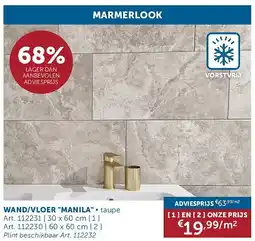 Zelfbouwmarkt WAND/VLOER MANILA aanbieding