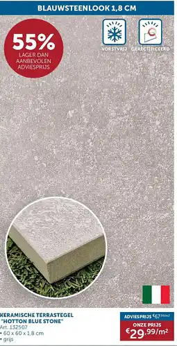Zelfbouwmarkt KERAMISCHE TERRAS TEGEL HOTTON BLUE STONE aanbieding