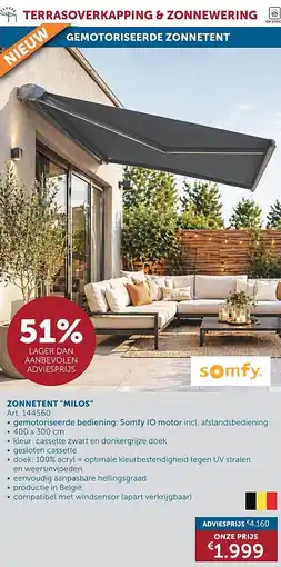 Zelfbouwmarkt ZONNETENT MILOS aanbieding