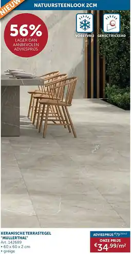Zelfbouwmarkt KERAMISCHE TERRASTEGEL MULLERTHAL aanbieding