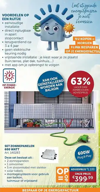 Zelfbouwmarkt SET ZONNEPANELEN 600 WATT aanbieding