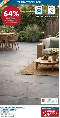 Zelfbouwmarkt KERAMISCHE TERRASTEGEL LA PIERRE BLEUE aanbieding