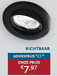 Zelfbouwmarkt INBOUWSPOT ROND RICHTBAAR aanbieding