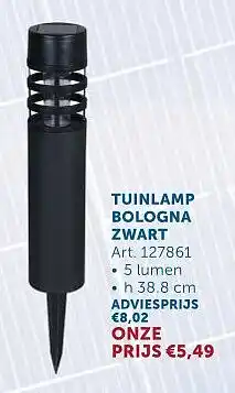 Zelfbouwmarkt TUINLAMP BOLOGNA ZWART aanbieding