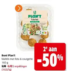 Colruyt Boni Plan’t falafels met feta & courgette aanbieding