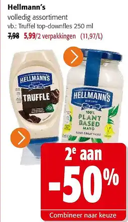 Colruyt Hellmann’s volledig assortiment vb.: Truffel top-downfles aanbieding