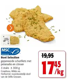 Colruyt Boni Selection gepaneerde scharfilets met peterselie en citroen aanbieding