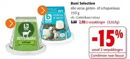 Colruyt Boni Selection alle verse geiten- of schapenkaas aanbieding