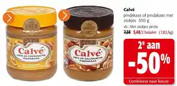 Colruyt Calvé pindakaas of pindakaas met stukjes aanbieding