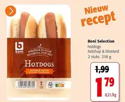 Colruyt Boni Selection hotdogs Ketchup & Mosterd 2 stuks aanbieding