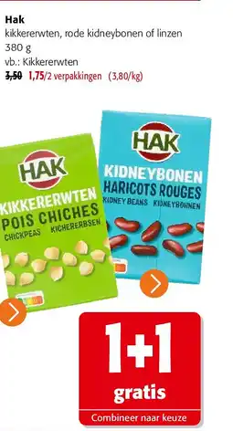 Colruyt Hak kikkererwten, rode kidneybonen of linzen aanbieding