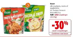 Colruyt Knorr alle snackpots, risotto of spaghetteria aanbieding