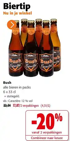 Colruyt Bush alle bieren in packs aanbieding