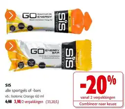 Colruyt SIS alle sportgels of -bars aanbieding