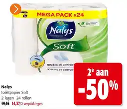 Colruyt Nalys toiletpapier Soft 2 lagen 24 rollen aanbieding