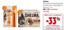 Colruyt Shelma alle snacks of 12-pack pouches aanbieding