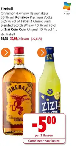 Colruyt Fireball Cinnamon & whisky Flavour likeur 33 % vol aanbieding