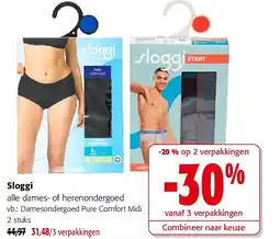 Colruyt Damesondergoed Pure Comfort Midi 2 stuks aanbieding