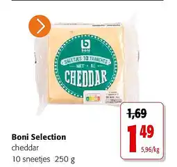 Colruyt Boni Selection cheddar 10 sneetjes aanbieding