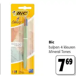 Colruyt Bic balpen 4 kleuren Mineral Tones aanbieding