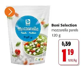 Colruyt Boni Selection mozzarella parels aanbieding