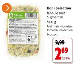 Colruyt Boni Selection taboulé met 5 groenten aanbieding