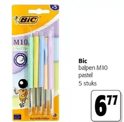 Colruyt Bic balpen M10 pastel 5 stuks aanbieding