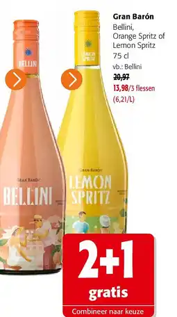 Colruyt Gran Barón Bellini, Orange Spritz of Lemon Spritz aanbieding