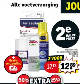 Kruidvat 2 x Scholl schoenenspray Fresh Step aanbieding