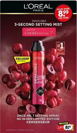 Kruidvat L'ORÉAL PARIS INFAILLIBLE 3-SECOND SETTING MIST CHERRYÉDITION aanbieding
