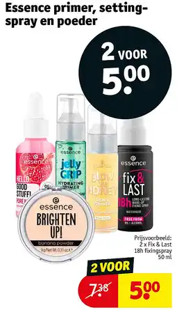 Kruidvat Essence primer, settingspray en poeder aanbieding