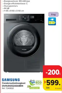 Carrefour Samsung Condensatiedroogkast DV9UDG52A0ABEN aanbieding