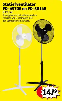 Kruidvat Statiefventilator PD-4970E en PD-3814E aanbieding