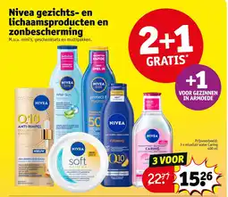 Kruidvat Nivea gezichts en lichaamsproducten en zonbescherming aanbieding