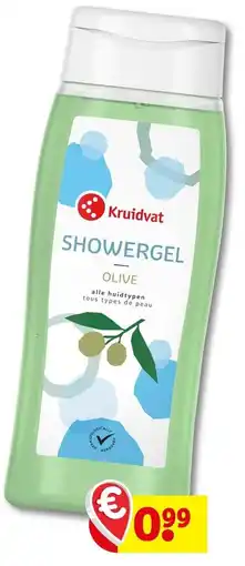 Kruidvat Showergel olive alle huidtypen tous types de peau aanbieding