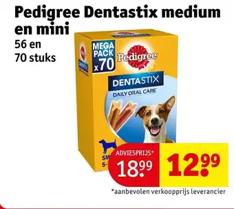 Kruidvat Pedigree dentastix medium en mini aanbieding