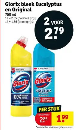Kruidvat Glorix bleek eucalyptus en original aanbieding