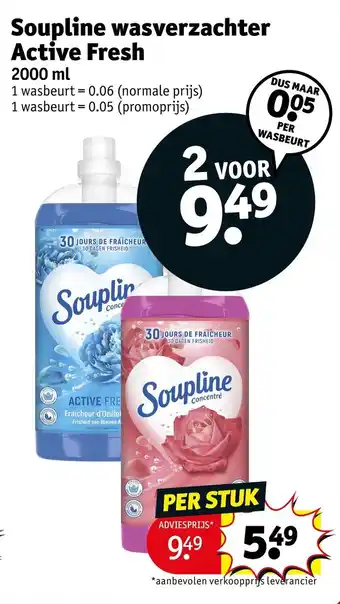 Kruidvat Soupline wasverzachter active fresh aanbieding
