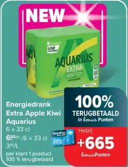 Carrefour Energiedrank extra apple kiwi aquarius aanbieding