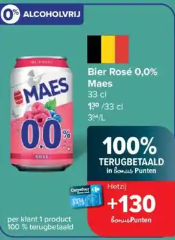 Carrefour Bier rosé 0,0% maes aanbieding