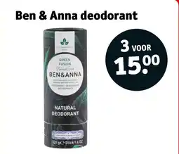 Kruidvat Ben & Anna deodorant aanbieding